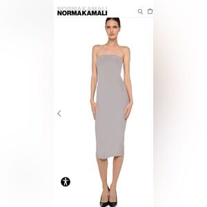 Norma Kamali Strapless Tan Dress